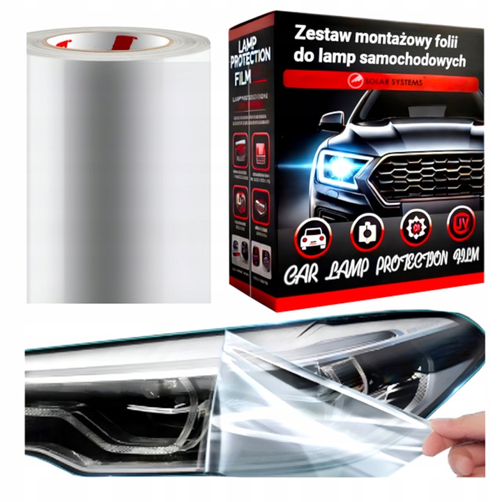Folia Ochronna PPF Do Lamp, Zderzaków, Karoserii Bezbarwna Reflektory Progi