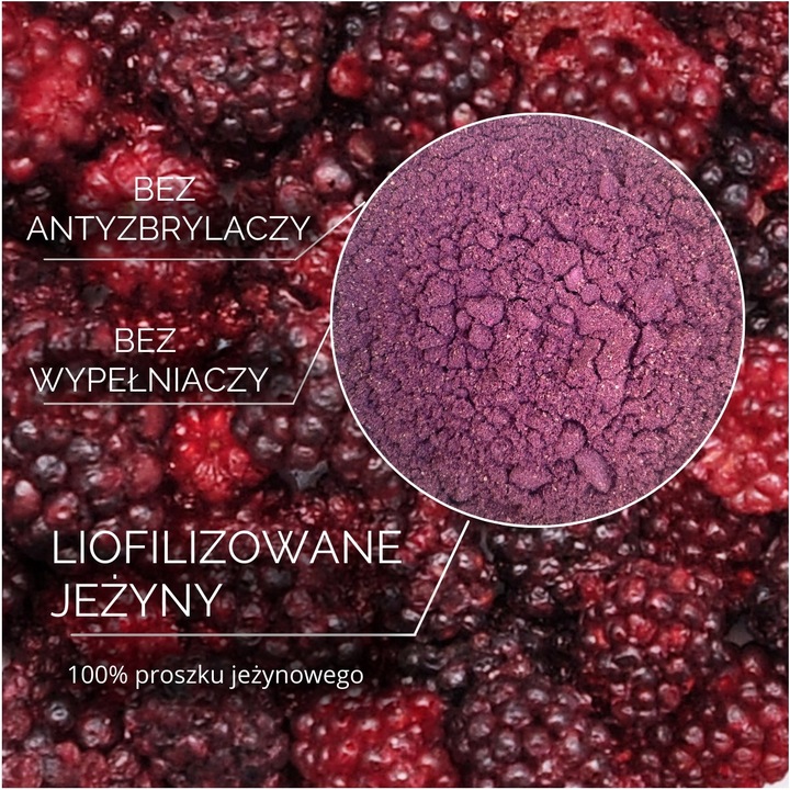 JEŻNY LIOFILIZOWANE 100g Jeżyna 100% POLSKA PROSZEK HiFOOD