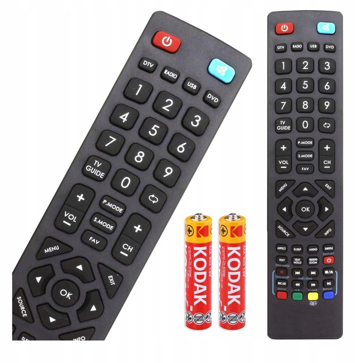 Pilot TV Sharp Aquos PODCZERWIEŃ Uniwersalny Baterie Gratis !