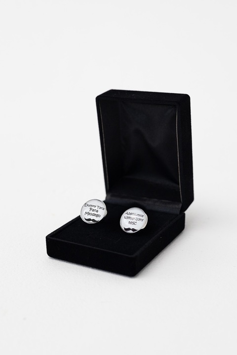 Spinki dla taty do mankietów w etui ślub prezent tata teść