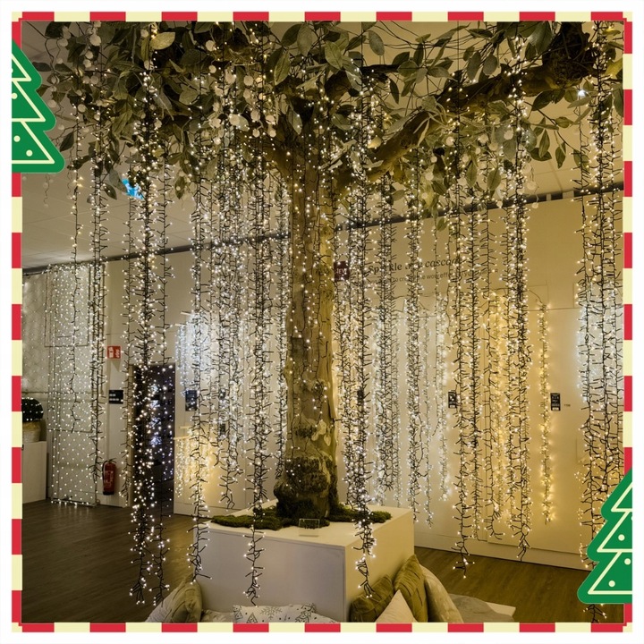 Kaskada świetlna 480LED Oświetlenie Świąteczne na Drzewa Ciepły złoty