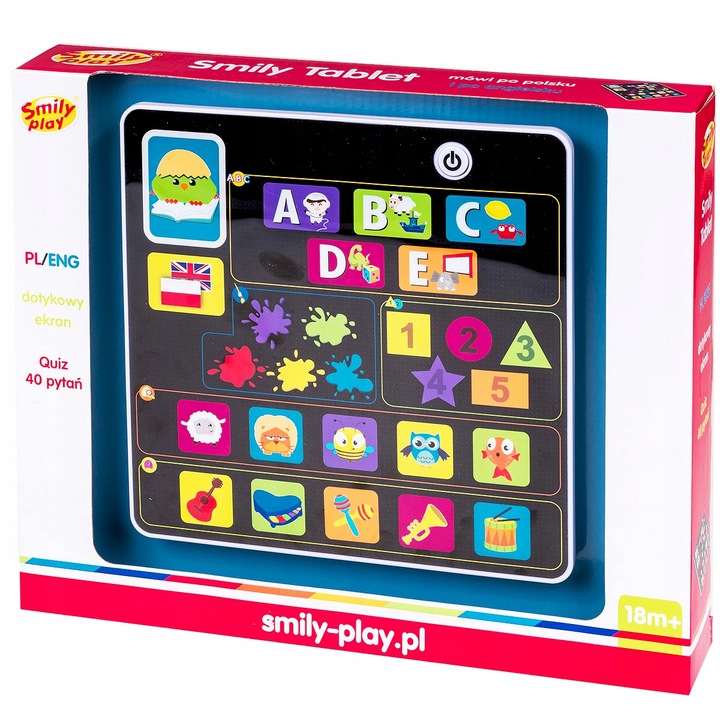 SMILY PLAY EDUKACYJNY TABLET DOTYKOWY 2 JĘZYKI