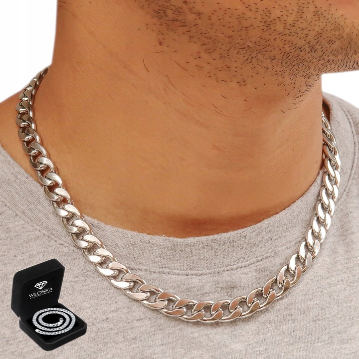 GRUBY Łańcuszek Srebrny Męski Pancerka ŁAŃCUCH WYTRZYMAŁY ELEGANCKI