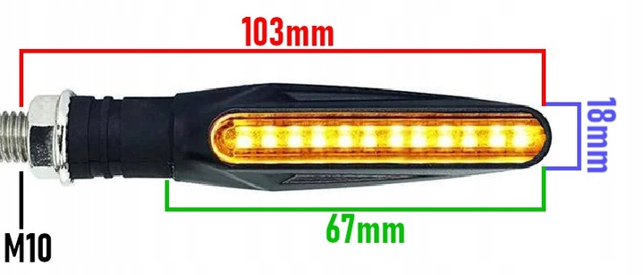 KIERUNKOWSKAZY LED MOTOCYKLOWE QUADA SKUTERA MOTORU M10 DYNAMICZNE QUAD