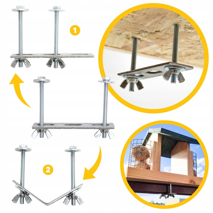 DUŻY KARMNIK DREWNIANY BUDKA NA KARMA KULE ZIARNO DLA DZIKICH PTAKÓW XL