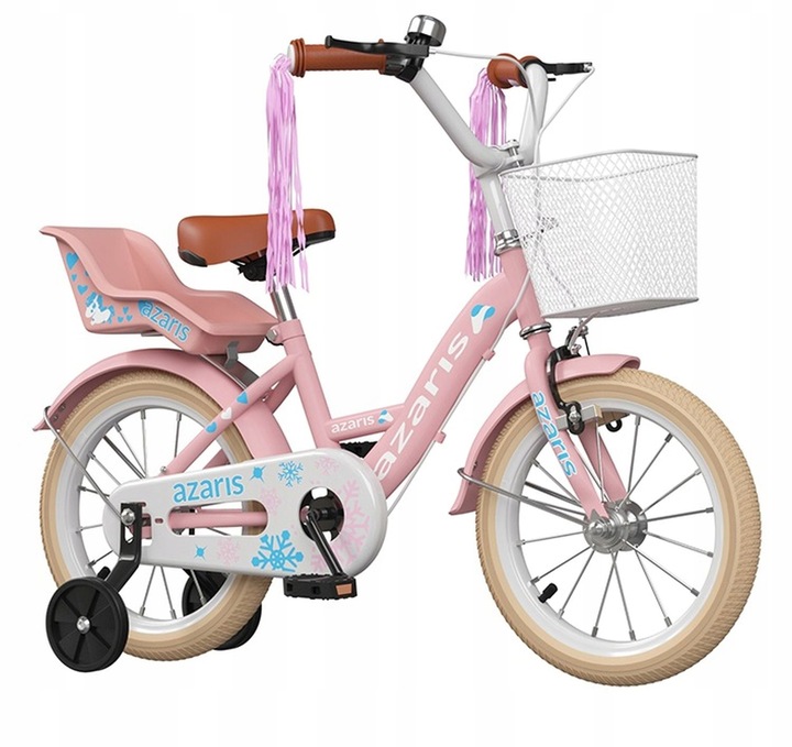 ROWEREK DLA DZIEWCZYNKI DZIECIĘCY RÓŻOWY 16 CALI ROWER BAGAŻNIK KOSZYK