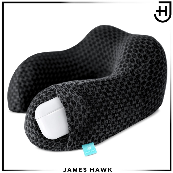 Poduszka podróżna Turystyczna Do samolotu Rogal na szyję z pianką memory 3D