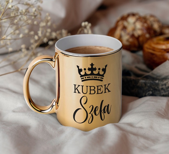 KUBEK ZŁOTY ELEGANCKI STYLOWY KUBEK SZEFA PREZENT