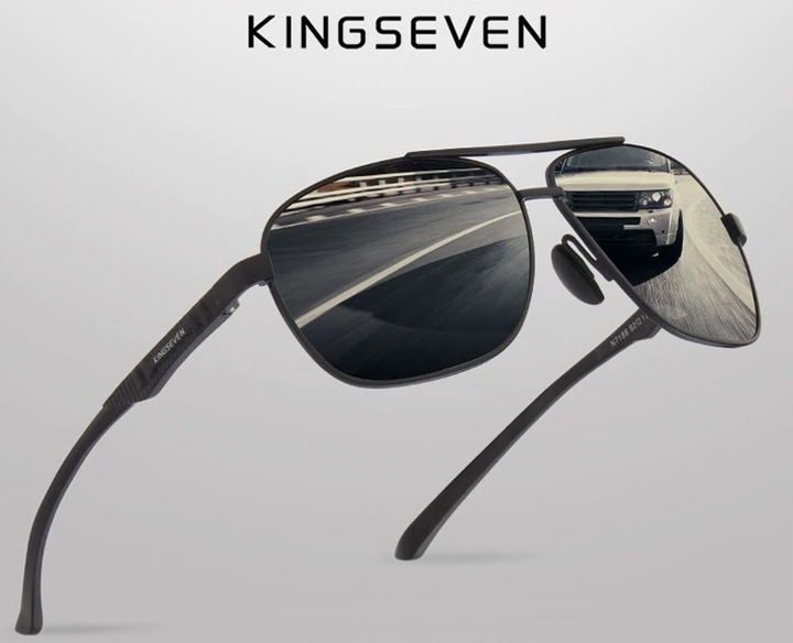 Okulary Przeciwsłoneczne Męskie UV400 PILOTKI Polaryzacyjne KINGSEVEN Zest.