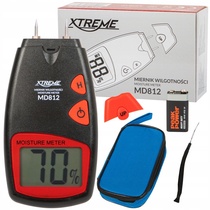 MIERNIK WILGOCI WILGOTNOŚCI WILGOTNOŚCIOMIERZ DREWNA DRZEWA 9V ZESTAW