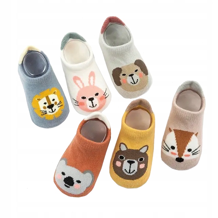 skarpetki niemowlęce w zwierzęta 6pak antypoślizgowe 1-3 lata