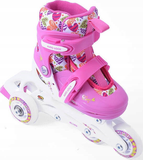 2W1 WROTKO-ROLKI WROTKI ŁYŻWOROLKI REGULOWANE COMBO HEARTS r 26-29