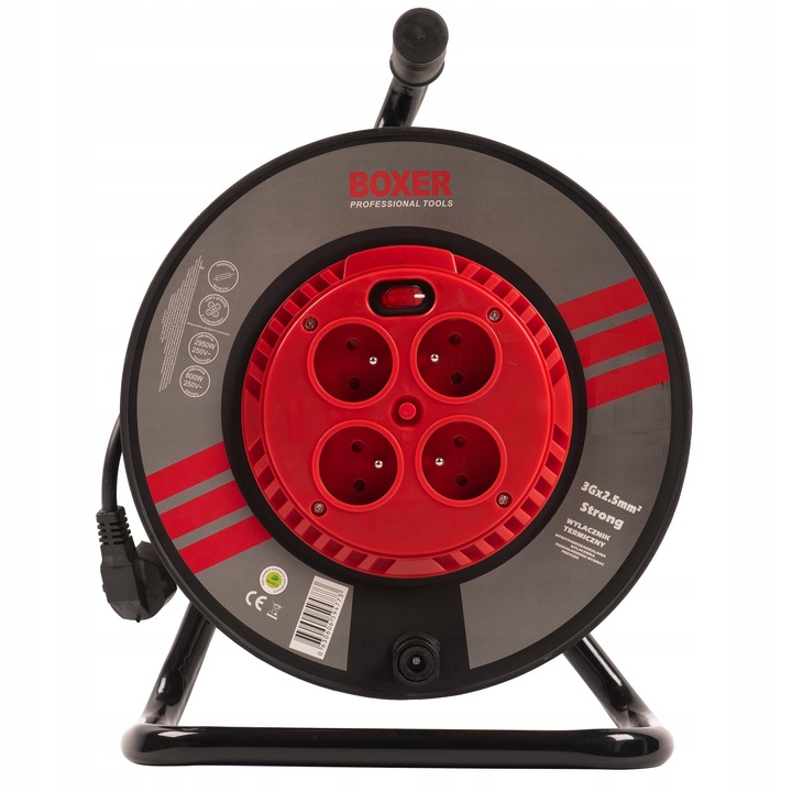 Pp 25m 3x2,5 PRZEDŁUŻACZ BĘBNOWY NA BĘBNIE ZWIJAK