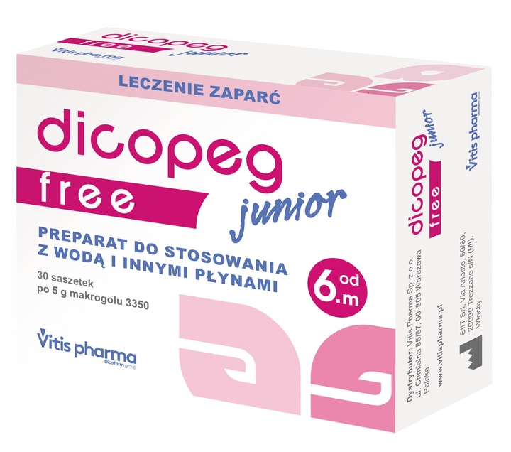 Dicopeg Junior Free 30 saszetek ZAPARCIA u dzieci