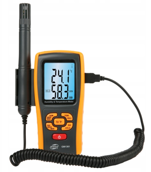 HIGROMETR MIERNIK WILGOTNOŚĆ TEMPERATURA POWIETRZA TERMOHIGROMETR BENETECH