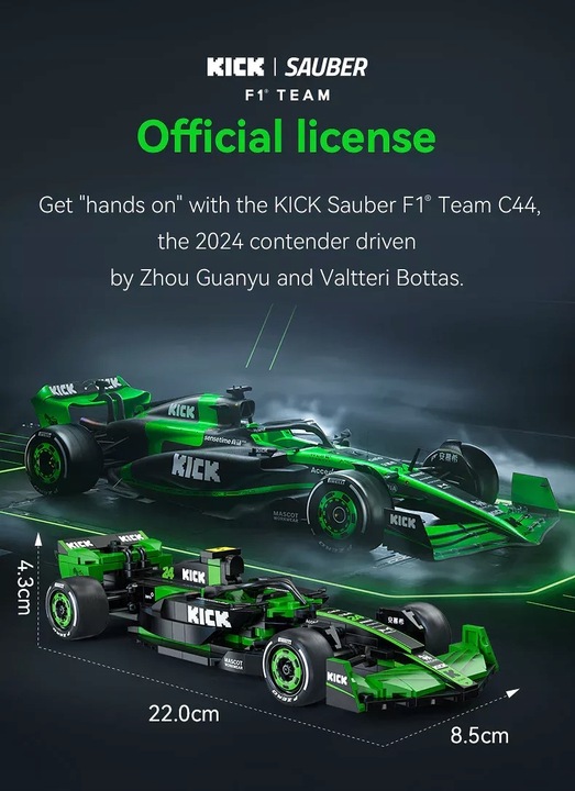 KLOCKI CADA BOLID FORMULA 1 KICK SAUBER F1 TEAM C44 314 EL. C55032W