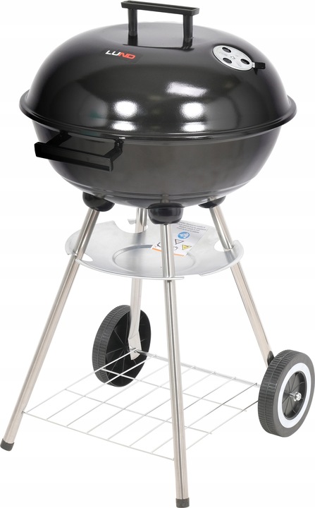 GRILL OGRODOWY WĘGLOWY RUSZT STALOWY OKRĄGŁY 41CM POKRYWA Z POKROWCEM LUND
