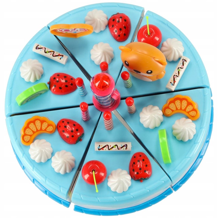 Tort Urodzinowy Misio Do Krojenia Dla Dzieci Z Akcesoriami 80 El. Niebieski