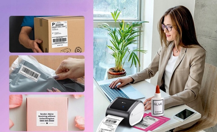 Phomemo drukarka termiczna etykiet wysyłkowych D520-BT Bluetooth USB