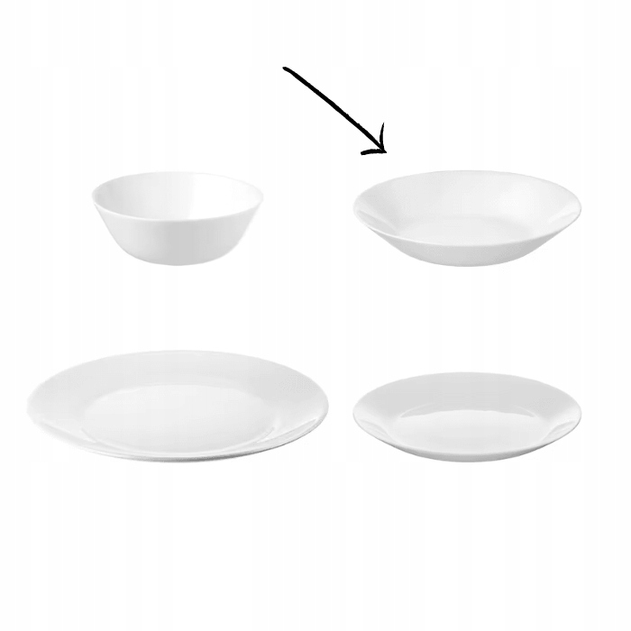12 szt IKEA ZESTAW TALERZY OFTAST obiadowe głębokie białe 20 cm