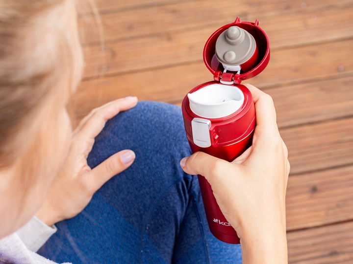 KUBEK TERMICZNY TERMOS STALOWY 100% SZCZELNY pojemny bidon KAMILLE 320 ml