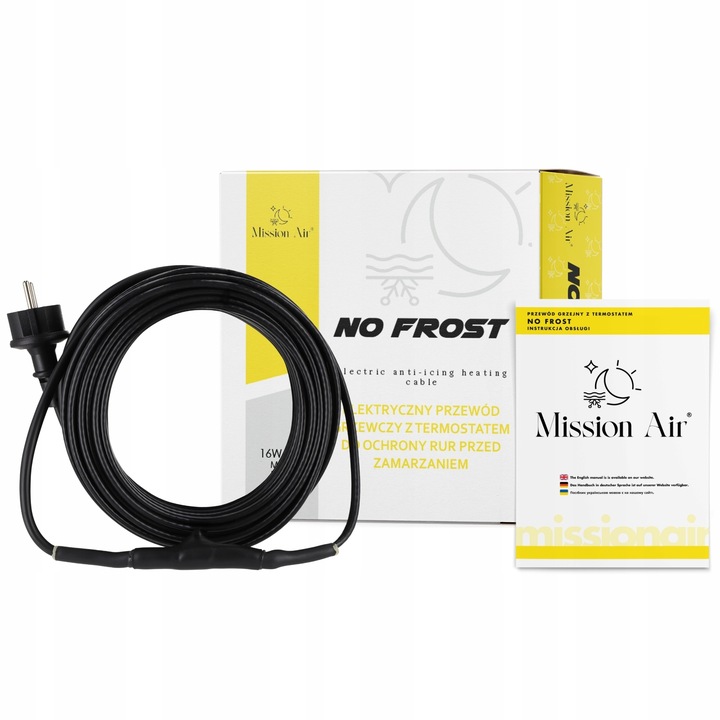 KABEL GRZEWCZY PRZEWÓD GRZEJNY Z TERMOSTATEM do rur rynny dachu 16W/m | 3M
