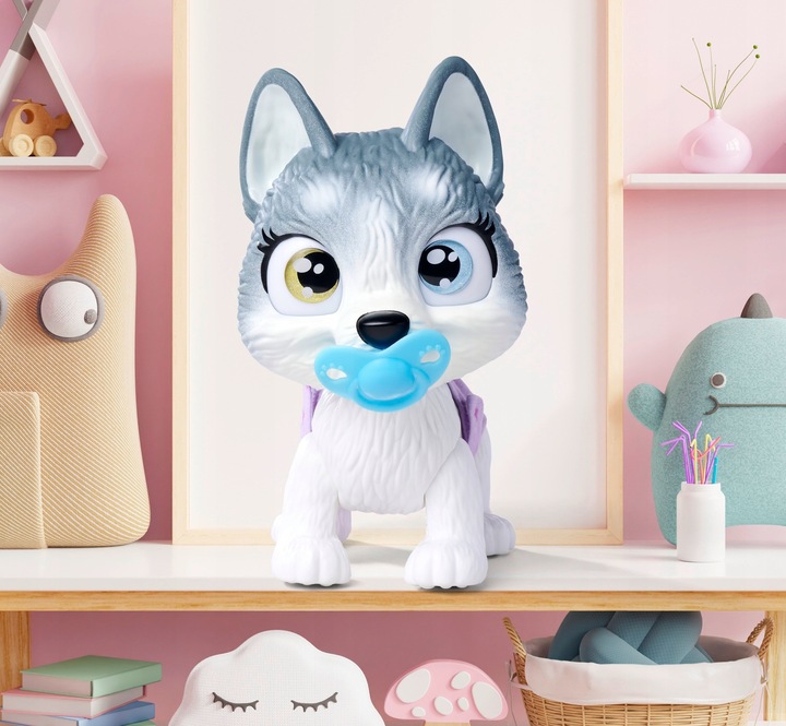 PAMPER PETZ PIESEK HUSKY PIJE SIKA PIELUSZKOWY GANG 20 CM + BUTELKA SMOCZEK