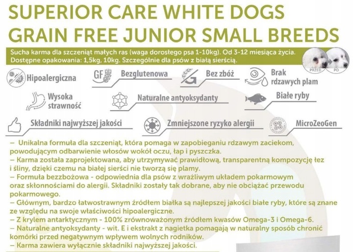 Nature's Protection Superior Care White Mini JUNIOR BIAŁA RYBA 1,5kg NAWAGĘ