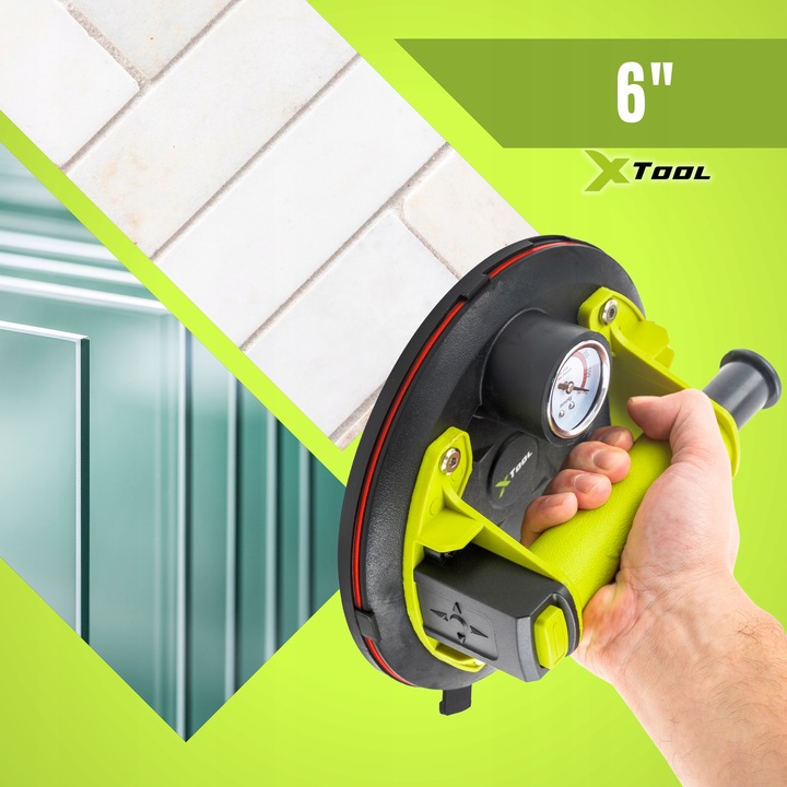 PRZYSSAWKA DO PŁYTEK PRÓŻNIOWA Z POMPKĄ MANOMETR UCHWYT do SZYB GLAZURY 120