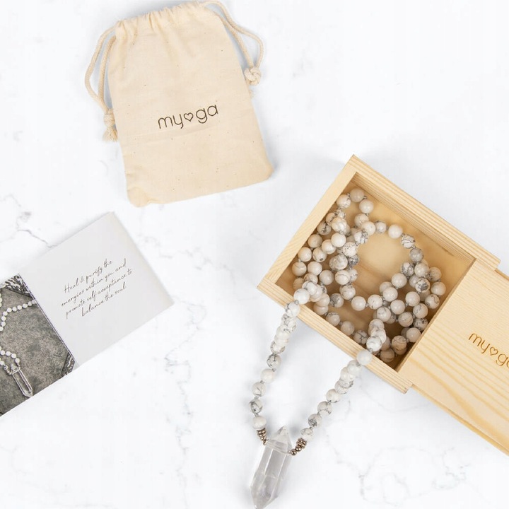 Naszyjnik Mala myga Kryształ górski Howlit