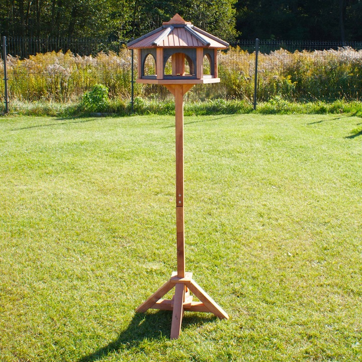 Karmniki dla ptaków do ogrodu tik antracyt KW50