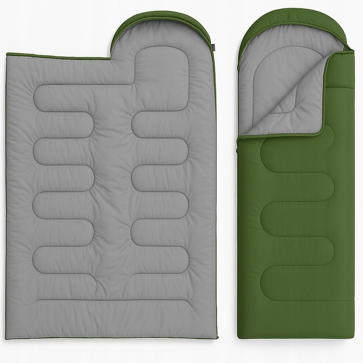 ŚPIWÓR TURYSTYCZNY WOJSKOWY MUMIA KOŁDRA ZIMOWY Z KAPTUREM 1-15°C 200x70 CM