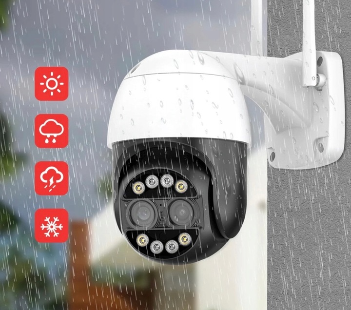 Kamera Zewnętrzna WiFi Obrotowa Dwa Obiektywy 2x4MP