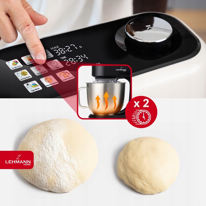 ROBOT PLANETARNY KUCHENNY MIKSER GRZANA MISA WAGA WYŚWIETLACZ FERMENTACJA