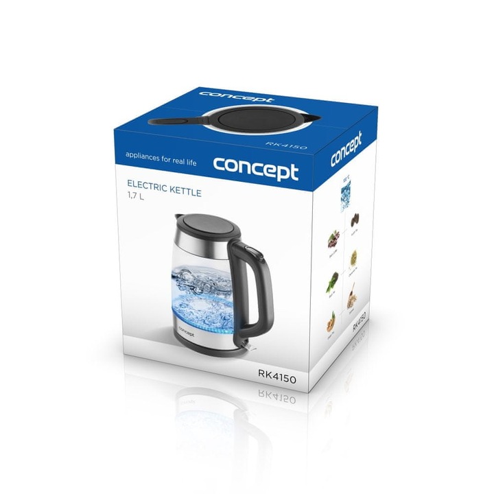 Czajnik elektryczny Concept RK4150 2200 W 1,7 l srebrny/szary