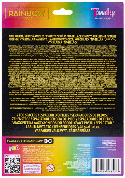RAINBOW HIGH DUŻY ZESTAW 12 LAKIERÓW DO PAZNOKCI IDEALNY NA PREZENT +GRATIS