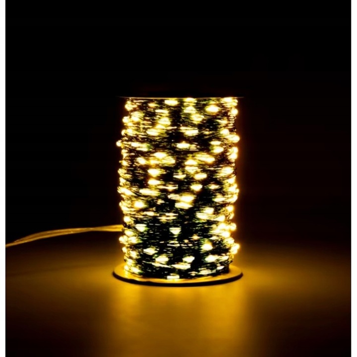 LAMPKI CHOINKOWE Świąteczne 1000 LED Ciepłe Białe 100m Drucik Szpula USB