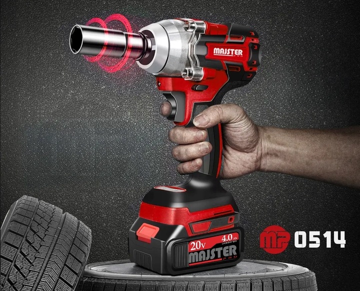 KLUCZ UDAROWY Akumulatorowy BEZSZCZOTKOWY do KÓŁ 20V 1/2' 2xAKU 4AH WALIZKA