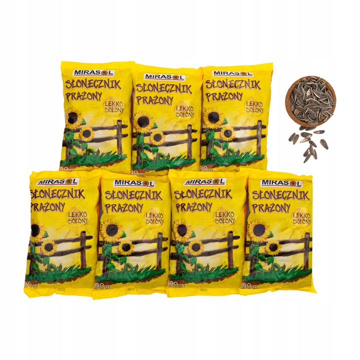 SŁONECZNIK MIRASOL LEKKO SOLONY 190G TURECKI DUŻE PRAŻONE ZIARNO