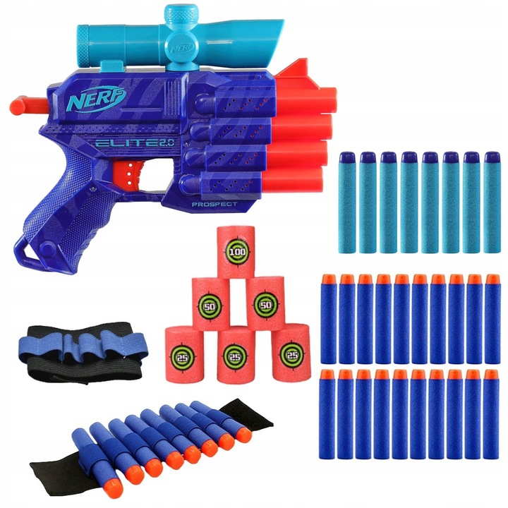 PISTOLET NERF ELITE 2.0 PROSPECT QS-4 WILD EDITION +CELE +OPASKA +STRZAŁKI