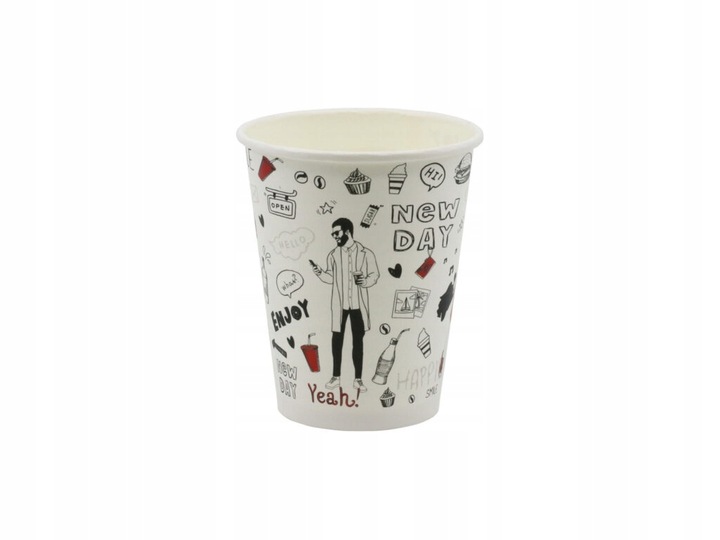 KUBKI PAPIEROWE DO KAWY 250ML NEW DAY + WIECZKA 100 SZTUK (do odsprzedaży)
