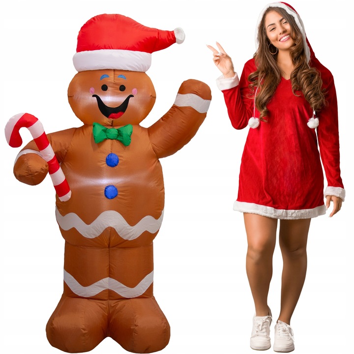 CIASTEK nadmuchiwany ŚWIECĄCY DUŻY pompowany LED 155cm dmuchaniec JUMIhome