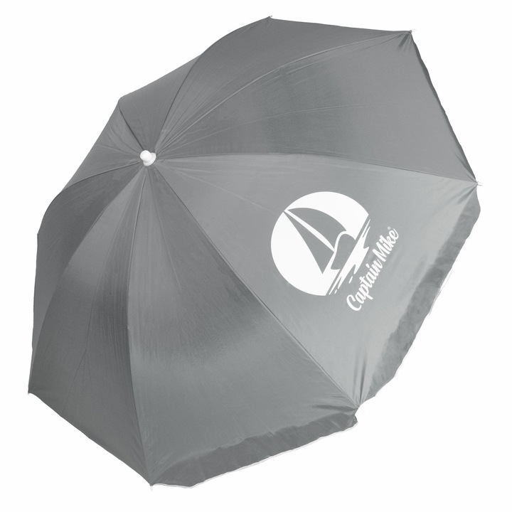 Parasol plażowy łamany z filtrem UPF50+ Captain Mike 160cm szary