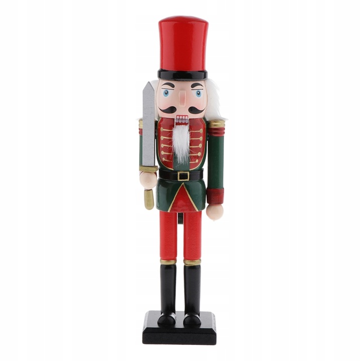 30cm Drewniany Dziadek do Orzechów Solider Figury Model Pacynka Lalka