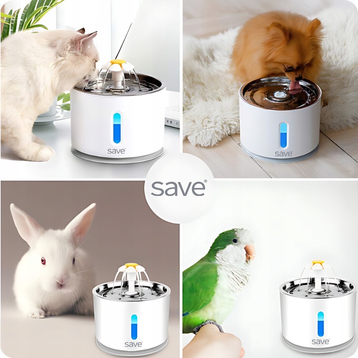 FONTANNA POIDEŁKO DLA KOTA PSA MISKA AUTOMATYCZNE POIDŁO + FILTR CICHA