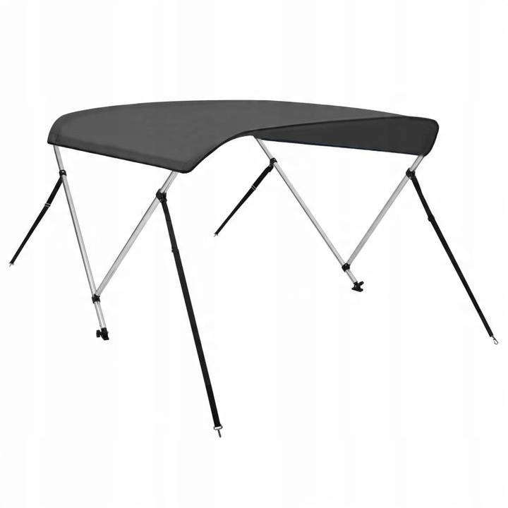 Daszek 2 Pałąki 180x170x117 pontonu łodzi baldachim bimini SZARY KORMORAN