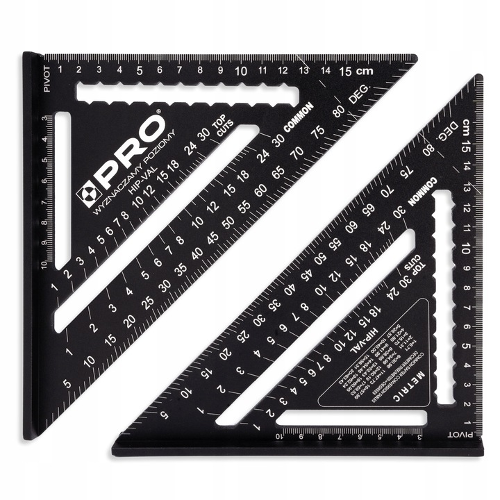 KĄTOWNIK STOLARSKI CIESIELSKI ALUMINIOWY PRZYMIAR KĄTOMIERZ BUDOWLANY 175mm