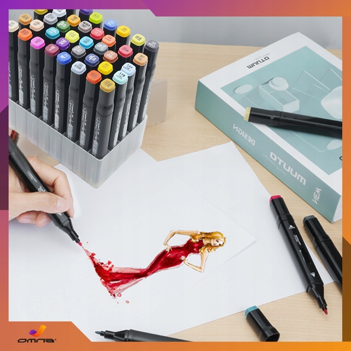 Markery alkoholowe flamastry mazaki pisaki dwustronne touch podstawka 168