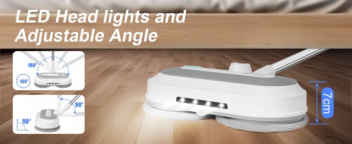 Akumulatorowy mop elektryczny 450ml Zestaw mopów obrotowych Myjka do okien