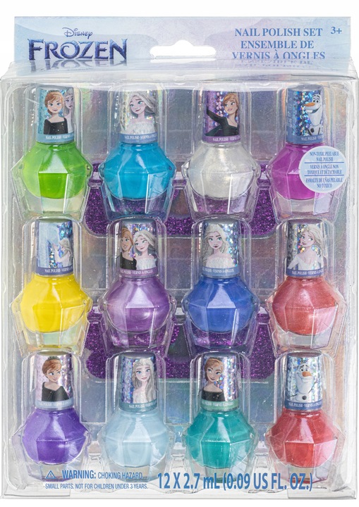 KRAINA LODU DUŻY ZESTAW 12 LAKIERÓW DO MALOWANIA PAZNOKCI NA PREZENT+GRATIS